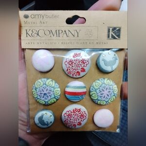 🌸 RARE Amy Butler x K&Company Fabric & Rhinestone Brads